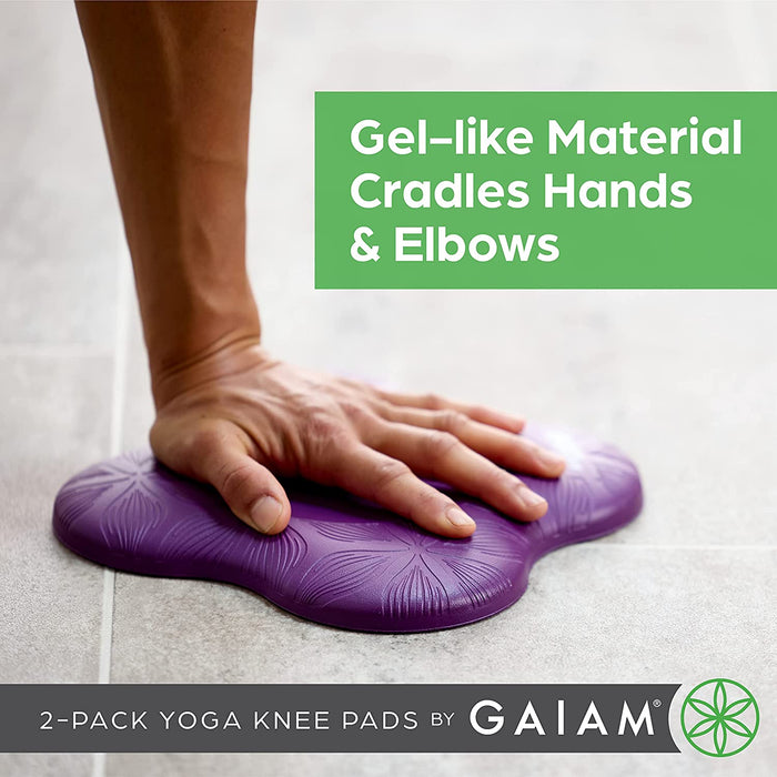 Gaiam Yoga Knee Pads Set of 2, Cushion for Knees & Elbows