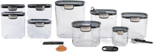 Prokeeper+ 9 Piece Clear Plastic Airtight Food Flour and Sugar Baker'S Kitchen Storage Organization Container Canister Set with Magnetic Accessories