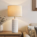 23" Modern Ceramic Table Lamps Set of 2, Lamps for Bedroom, White