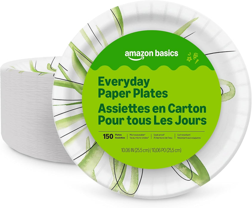 Everyday Paper Plates, 10 Inch, Disposable, 150 Count, Packaging May Vary