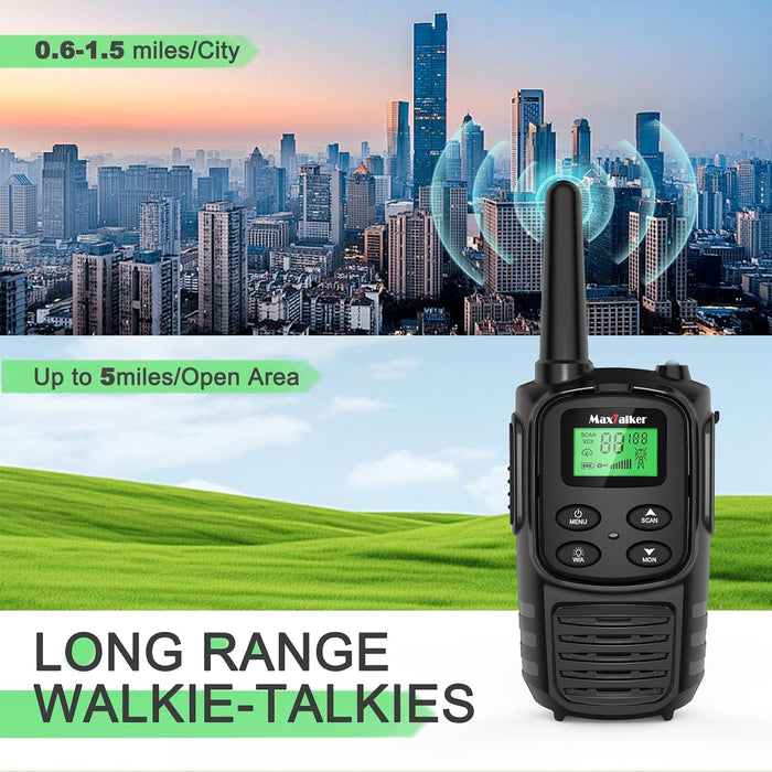 Walkie Talkies Long Range for Adults, Rechargeable FRS Two-Way Radio, 2Pack