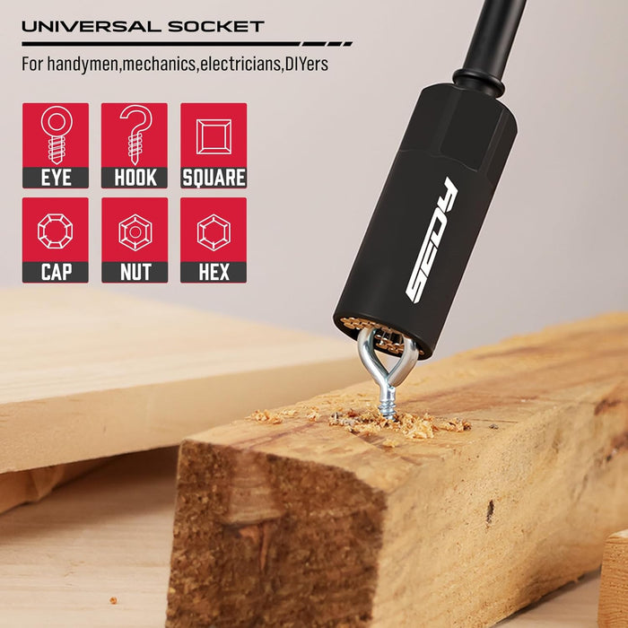 80-Piece Premium Magnetic Impact Nut Driver Set Metric & SAE with Socket Adapters, Bit Holder, Wing Nut Driver, Universa