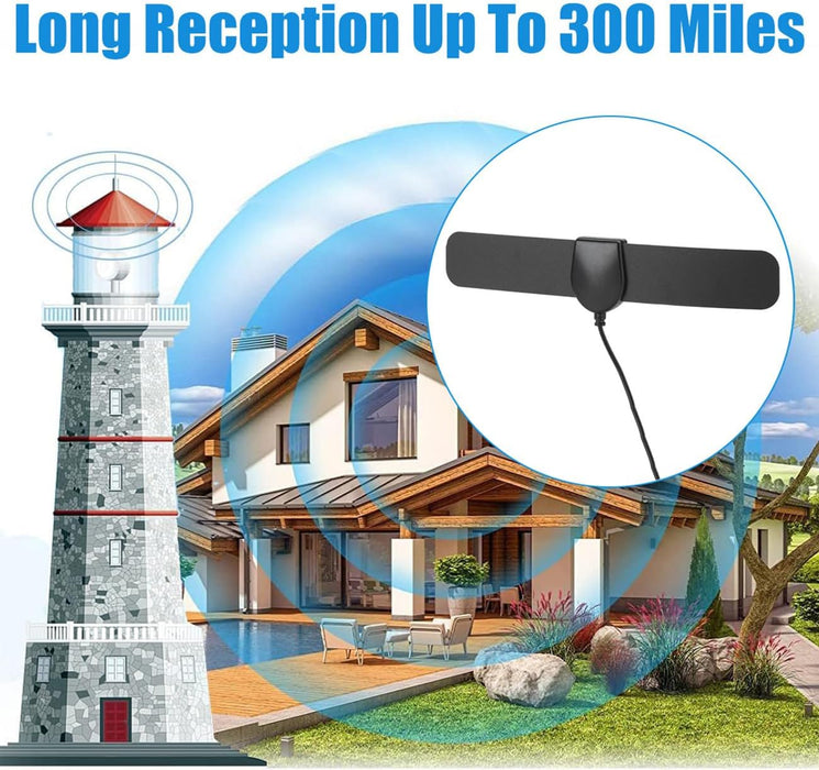Digital Antenna for Smart TV Indoor,360°Reception,Support 4K 1080p, Antennas for Local Channels,Detachable Signal Amplifier-Signal Booster,10ft Coaxial HDTV Cable, Portable HD TV Antenna