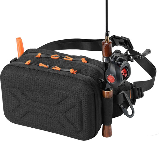 AUMENТAR Fishing Waist Bag, Lure Fishing Fanny Pack, Hard Shell Tackle Bag
