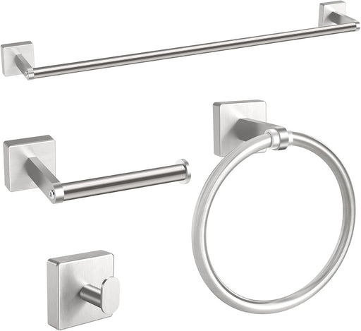 Brushed Nickel Bathroom Hardware Set, 24 inch Bathroom Towel Holder