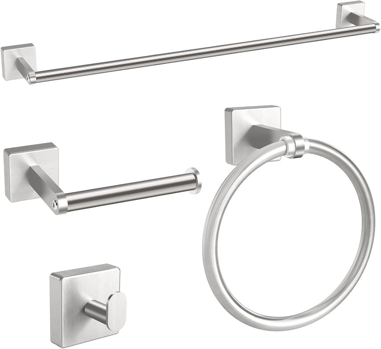 Brushed Nickel Bathroom Hardware Set, 24 inch Bathroom Towel Holder
