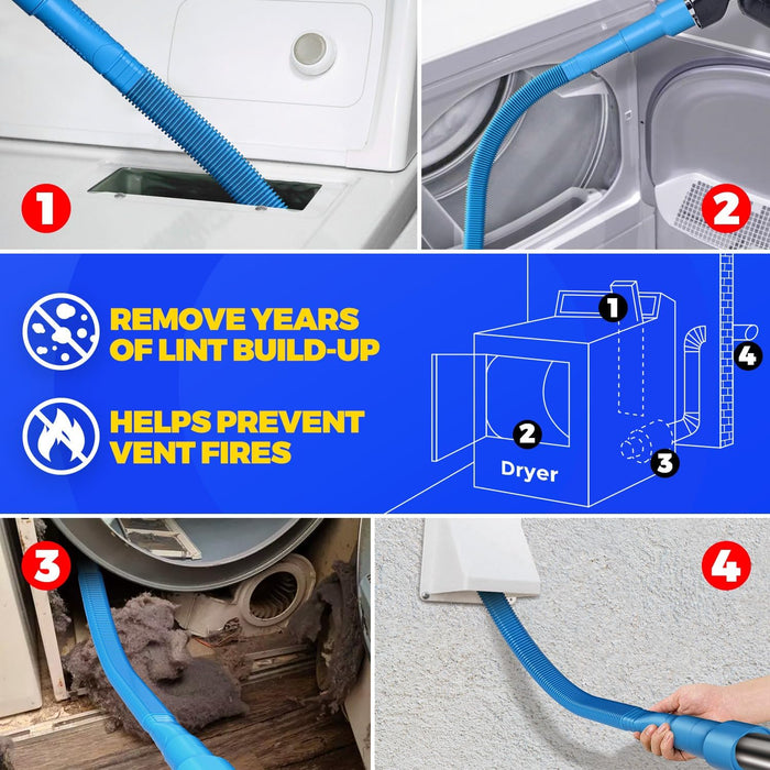 Dryer Vent Cleaner Kit – Blue Lint Vacuum Attachment