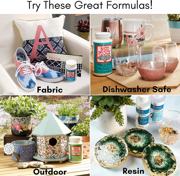 Gloss Sealer, Glue & Finish: All-in-One Craft Solution- Quick Dry, Easy Clean, for Wood, Paper, Fabric & More. Non-Toxic - Craft with Confidence, Made in USA, 16 oz., Pack of 1