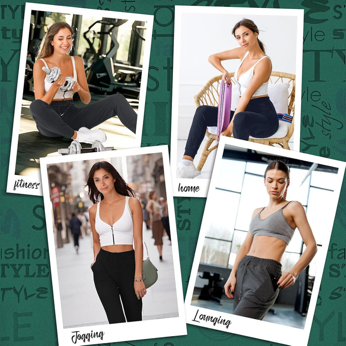 Joggers with Pockets, Drawstring Sweatpants Women