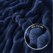 Striped Fleece Throw Blanket for Couch, Sofa, Navy Blue