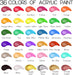 55PCS Acrylic Paint Set of 36 Colors 2fl oz 60ml Bottles 12 Brushes,Non Toxic 36 Colors Acrylic Paint No Fading Rich Pig