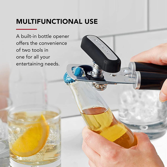 KitchenAid Classic Multifunction Can Opener and Bottle Opener Easy to Use, Razor Sharp Stainless Steel Cutting Wheel, So