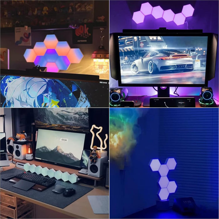 Hexagon Light Panels with Remote, 13 Colors, 6 Pack