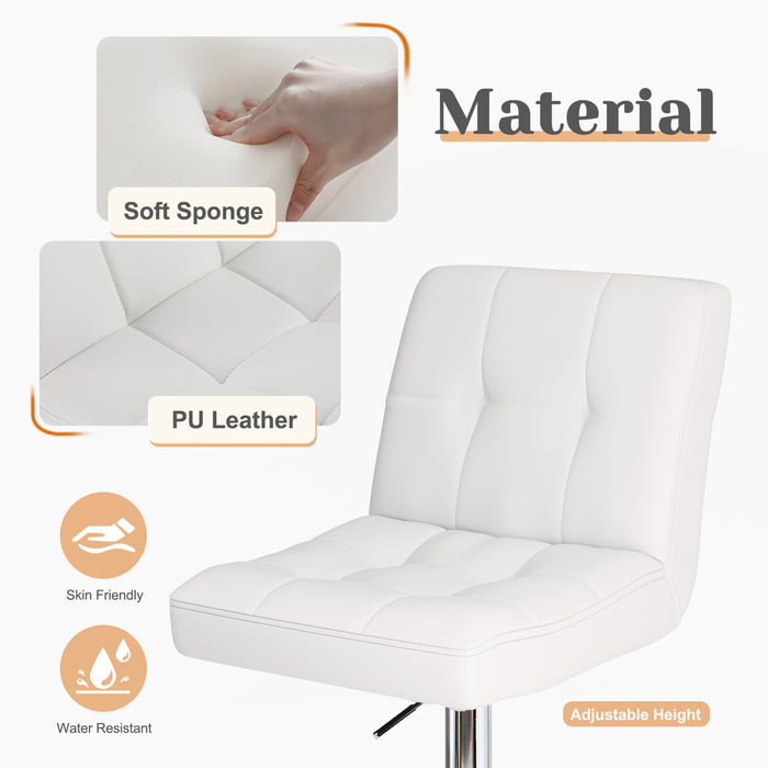 Cushioned Square Bar Stool with Backrest