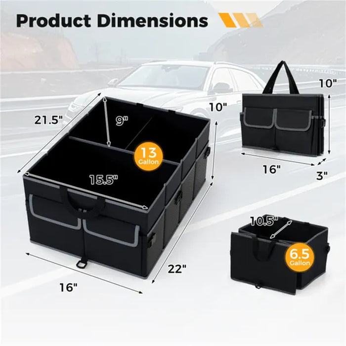 13-Gallon Non-Slip Car Trunk Organizer