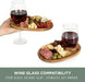 Wine Appetizer Plates, Set of 4 Wooden Cocktail Plates with Glass Holder, Mini Charcuterie Boards for Wine and Cheese Pa