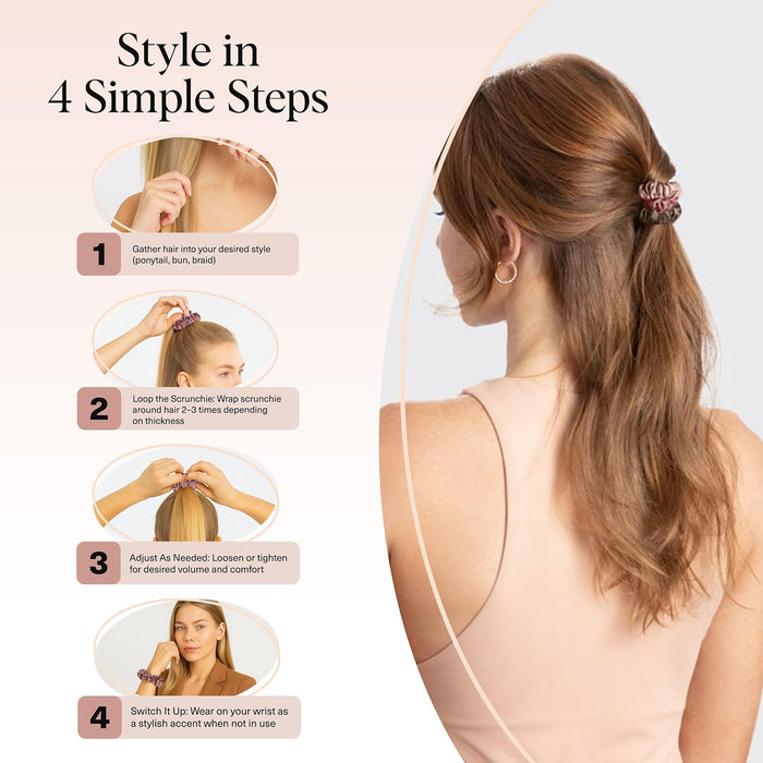 Satin Scrunchies for Women | For All Hair Types Terracotta, 6pcs