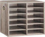 Literature Organizers, 12 Compartments Office Mailbox with Adjustable Shelves, Wood Countertop Literature Sorter for Off