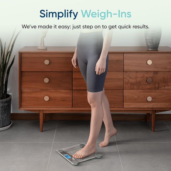 Digital Body Weight Bathroom Scale, 6mm Tempered Glass, 400 lbs