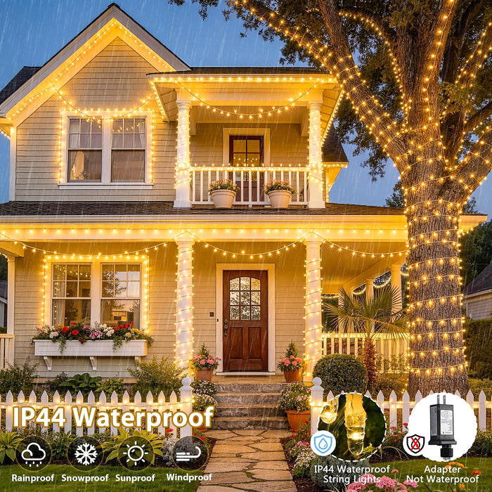 Outdoor String Lights Indoor for Bedroom, 200 LED Christmas Lights