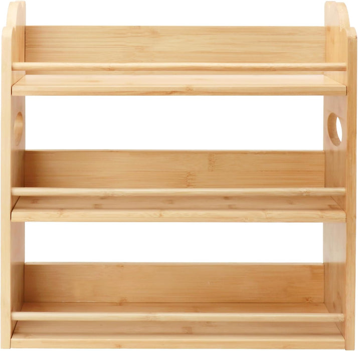 3-Tier Bamboo Spice Rack, Wall Mount & Countertop Spice Organizer