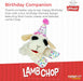 Lamb Chop Dog Plush Toy with Birthday Hat - Squeaky Dog Toy