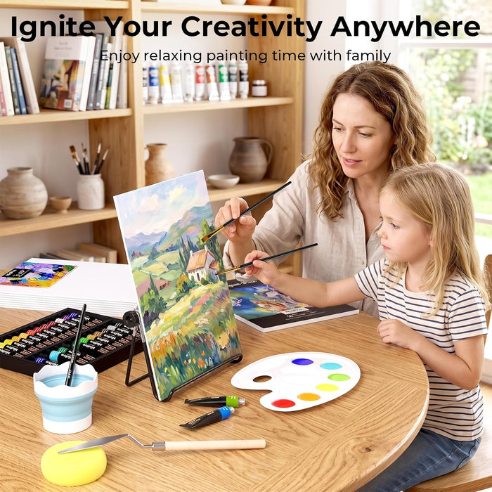 68PCS Acrylic Paint Canvas Set for Adults with 24 Paint for Beginner