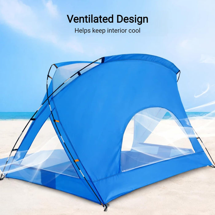 Beach Tent, Portable Sun Shelter for 2/3/4/6-8 Person with UPF 50+ UV Protection, Easy Setup Waterproof Beach Shade Cano