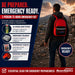 70180 72 Hour Emergency Kit, 1-Person, 3-Day Backpack, Includes First Aid Kit, Survival Blanket, Emergency Food Portable Disaster Preparedness Go-Bag for Earthquake, Fire, Flood