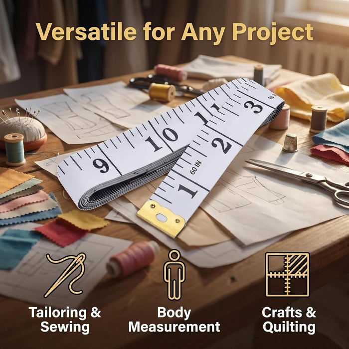 Measuring Tape for Body Measurements, Soft Tape Measure Double Scale, Has 150 Centimetre Scale on Reverse and Front 60 I