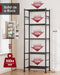 5-Tier Storage Rack Organizer with Hooks, Heavy Duty Metal Garage Rack with Leveling Feet, Freestanding Utility Rack for