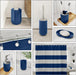 Bathroom Set - Navy Bathroom Accessories Set, 20PC Bathroom Accessory Set, Shower Curtain Set with Liner, Toothbrush Holder, Soap Dispenser, Soap Dish, Toilet Brush Holder, and Trash Can