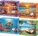 4-Pack 100 Piece Puzzles for Adults Seniors, Nature Landscape Jigsaw Puzzles 100 Pieces, Beach Resort Turtle Sunset Lighthouse Large Piece Jigsaw Puzzles for Seniors Adults Family Game Gifts 15"x11"