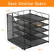 Desk Organizers and Accessories, 5-Tier Paper Letter Tray Organizer with File Holder, Desktop Organizer for Office Suppl