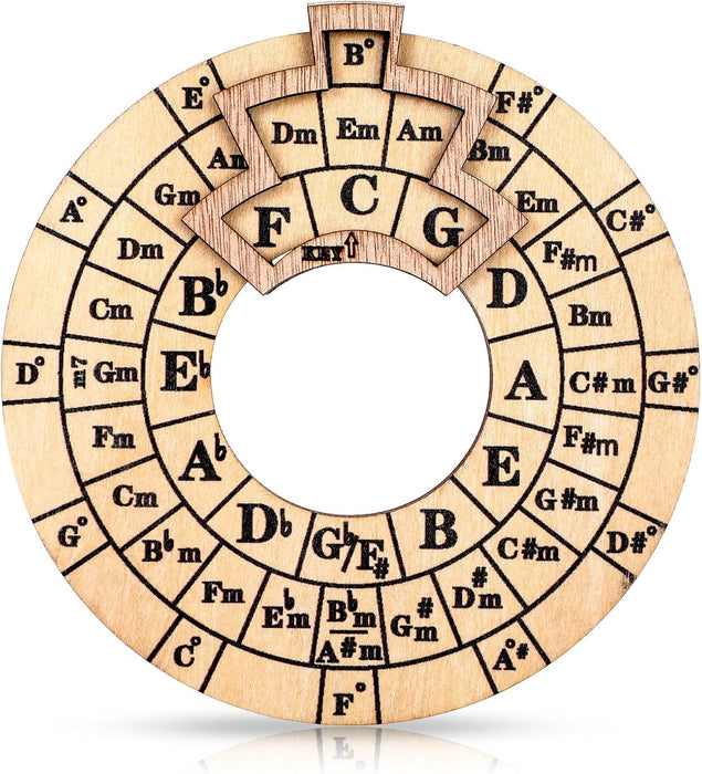 Wooden Melody Tool, Circle of Fifths Wheel Chord Tool, Music Nomad Guitar Tools Wood Chord Wheel Music Transpose Accessories Musical Songwriter Educational Tool for Notes Chords Key Signature