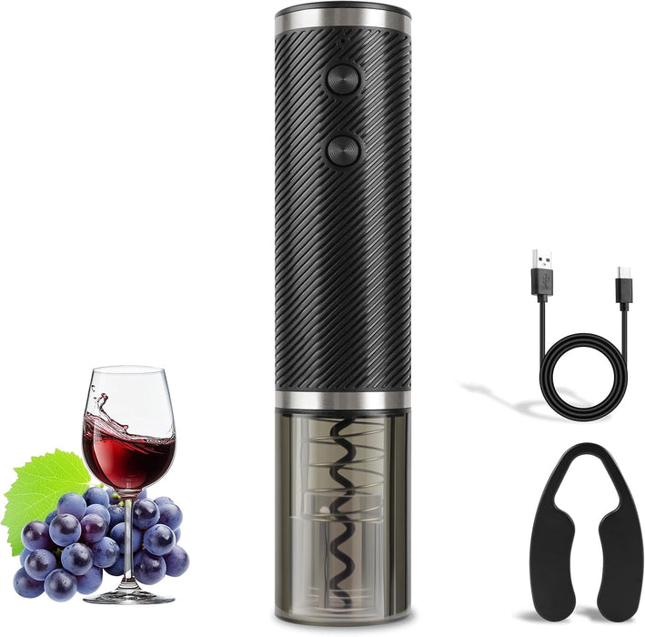 Electric Wine Opener, Rechargeable Electric Wine Bottle Opener with Foil Cutter, Type-C Charging, One-Touch Operation for Home and Party Use