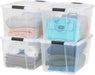 4-Pack 72 Quart Storage Bins with Lids, Clear