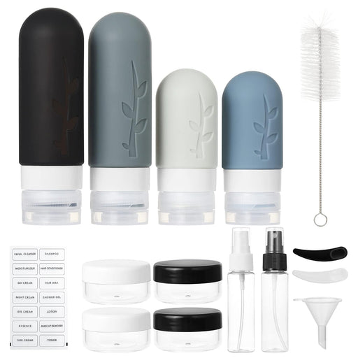 18pack Travel Bottles for Toiletries,TSA Approved Silicone Travel Containers for Toiletries,Leak Proof Refillable Liqus 