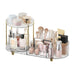Makeup Organizer Countertop for Vanity, Rotating Perfume Tray with 5-compartment Cosmetic and Skincare Organizers, Multi