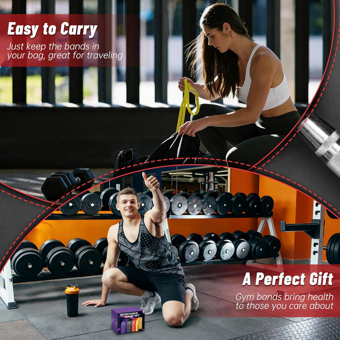 4-Level Resistance Bands for Working Out, Pull Up Assistance Bands
