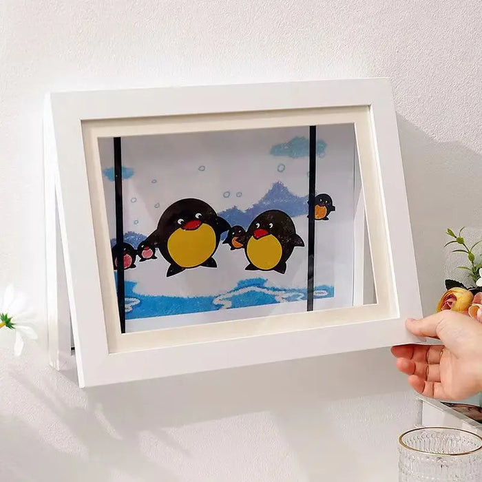 Magnetic Wooden Flip Art Photo Frame, A4 Photo Frame, DIY Photo Frame, Children'S Storage Display Frame, Home Decoration