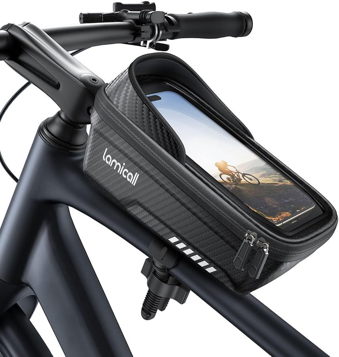 Bike Frame Bag Waterproof - [1s Release] Bike Phone Mount Holder