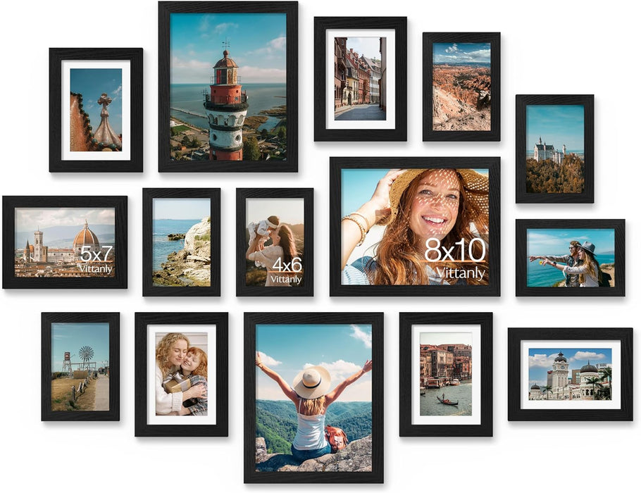 15 Pack Picture Frames Collage Wall Decor, Wall/Tabletop Display