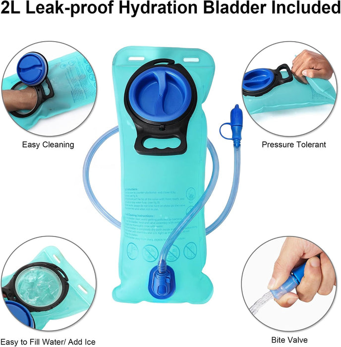 Hydration Backpack - Hiking Water Backpack with 2L Water Bladder