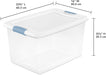 Latching Box with Lids for Home and Office, 64 Quart, 4-Pack