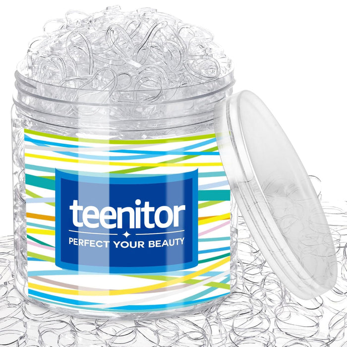 2000Pcs Clear Hair Ties Small Hair Elastics Rubber Hair Bands