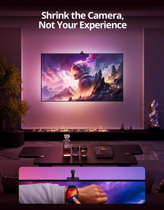 TV LED Backlight with Camera, RGBIC Lights Sync with 55-65 Inch TVs