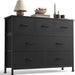 7 Drawer Fabric Dresser for Bedroom Storage with Bins, Black