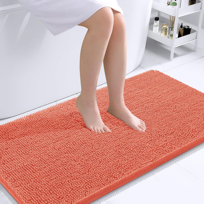 Bathroom Rugs 30X20, Extra Soft Absorbent Chenille Bath Rugs, Rubber Backing Quick Dry, Machine Washable Bath Mats for Bathroom Floor, Tub and Shower, Home Decor Accessories, Grey