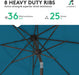 10FT Outdoor Patio Umbrella, Market Umbrella, Lake Blue